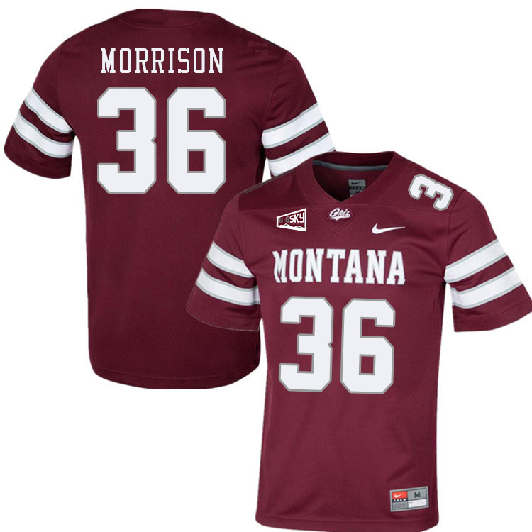 Montana Grizzlies #36 Ty Morrison College Football Jerseys Stitched Sale-Maroon